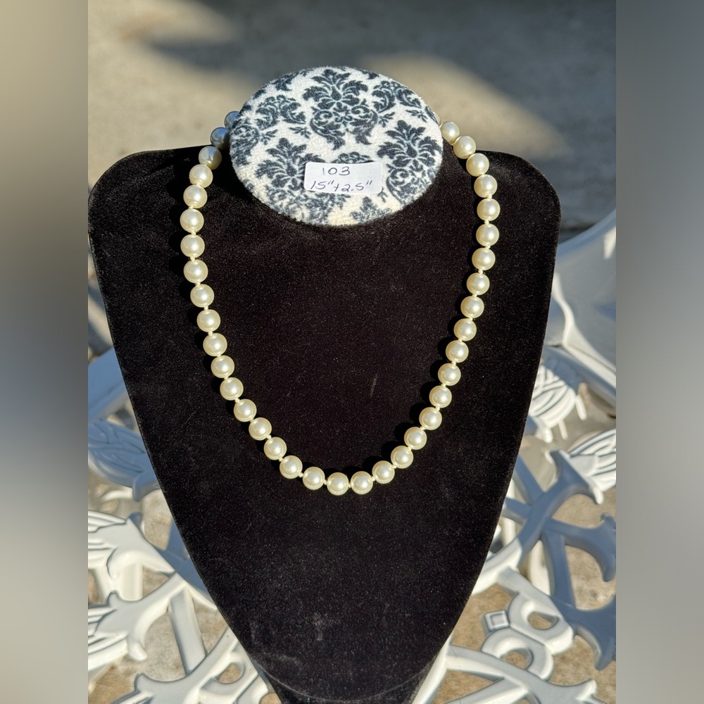 Vintage Danecraft Faux Pearls, Sterling Silver Clasp